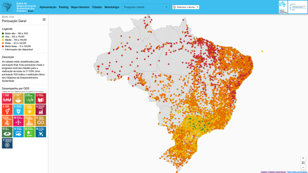 Explore o Índice de Desenvolvimento Sustentável das Cidades – Brasil