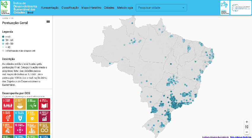 Explore o Índice de Desenvolvimento Sustentável das Cidades – Brasil